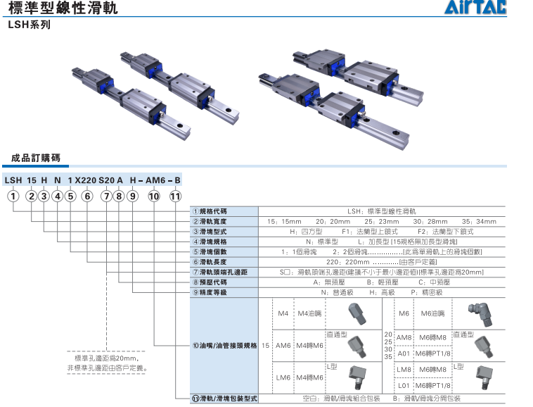 LSH系列标准型线性滑轨